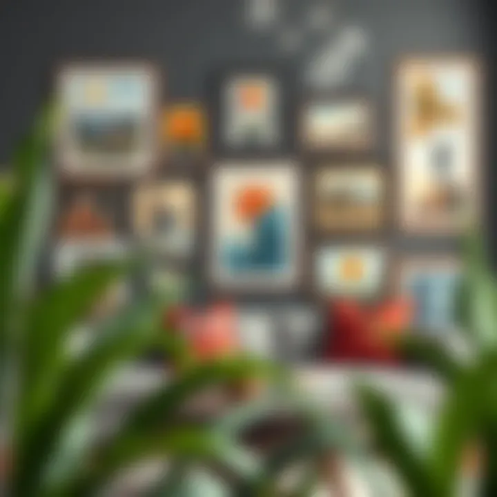 A vibrant collage of artworks framed with modern techniques.