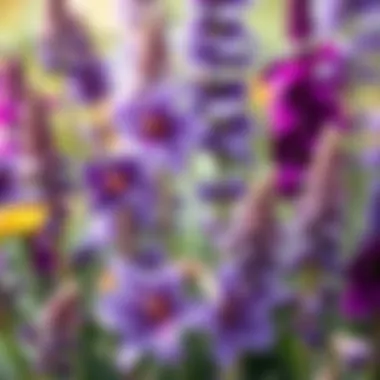 An array of different purple flower species