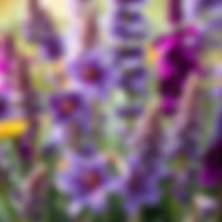 An array of different purple flower species