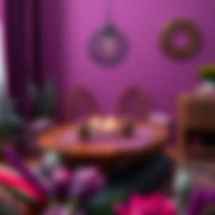 DIY project showcasing purple and red combination