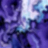 A captivating abstract artwork showcasing the blend of purple and blue hues, symbolizing creativity and emotion.