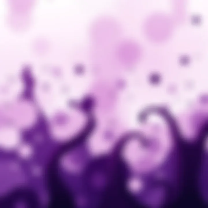 Abstract artwork showcasing shades of purple