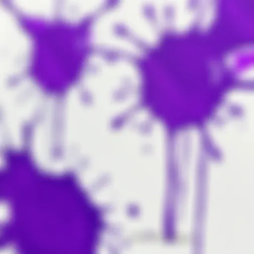 Vibrant Purple Paint Splashes Vibrant purple paint splashes on canvas