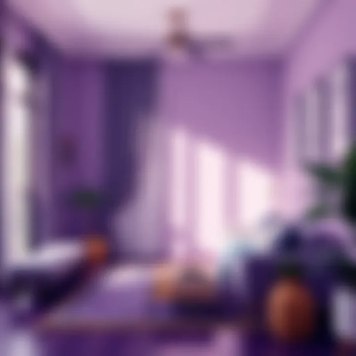Tranquil Purple Interior Design A tranquil purple-themed interior design setting