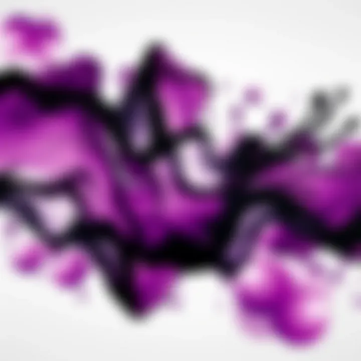 An artistic representation of purple and black abstract art