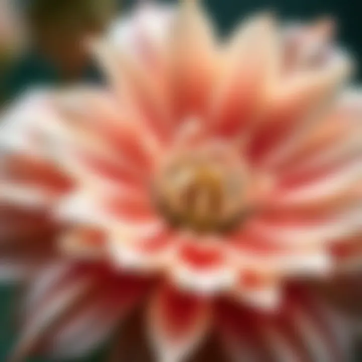 Close-up of botanical features of multi-petaled flowers