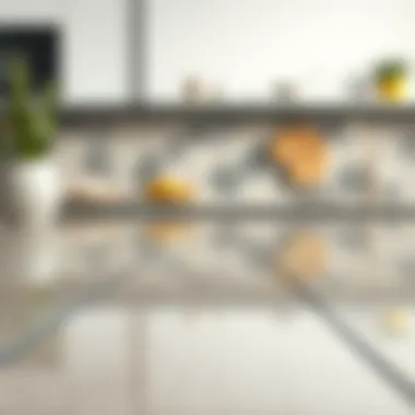 Maintained Kitchen Tile Surface A well-maintained kitchen tile surface reflecting the importance of care and maintenance.