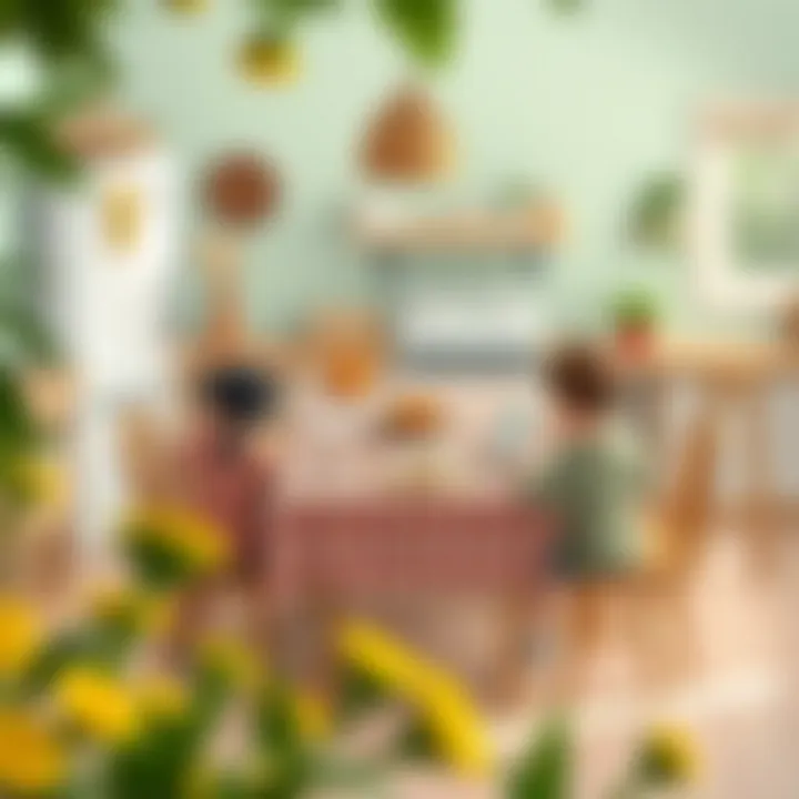 Family-Oriented Kitchen Table Arrangement Cozy dining setup with family-friendly table