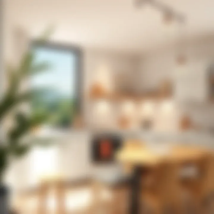 A serene kitchen space with neutral tones promoting tranquility