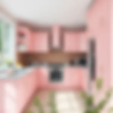 An elegant kitchen with pastel hues that enhance its charm