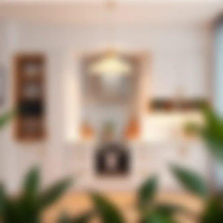 Modern kitchen layout featuring a niche