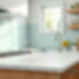 A sparkling clean kitchen countertop