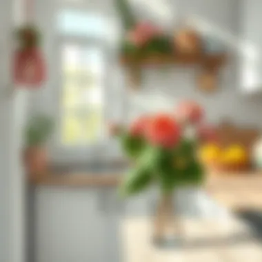 Charming kitchen corner adorned with fresh blooms