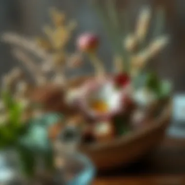 Creative use of natural materials in floral design