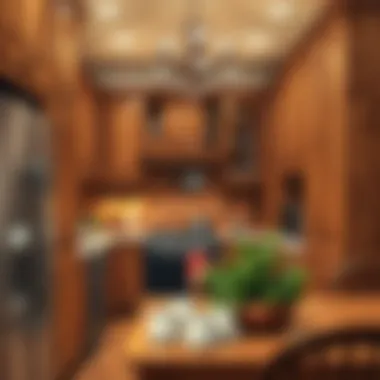 Warm wooden cabinets enhancing kitchen warmth