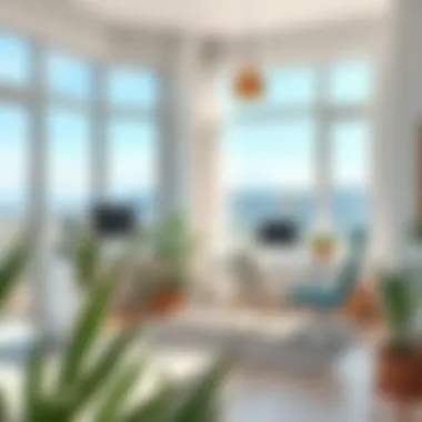 Natural lighting in a home office with a view