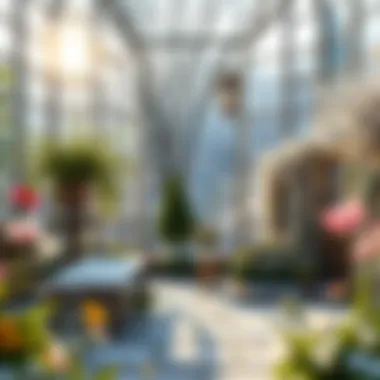 Natural lighting illuminating the winter garden