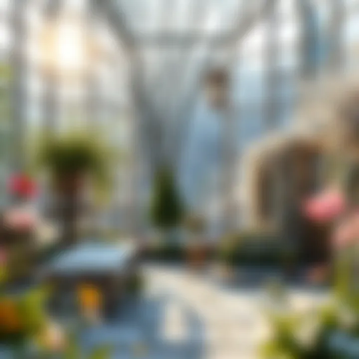 Natural lighting illuminating the winter garden