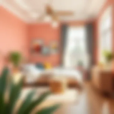 Cozy bedroom with a unique color palette and stylish decor