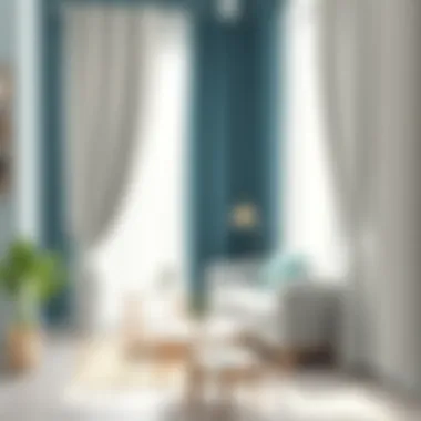 Variety of curtain styles displayed in a showroom