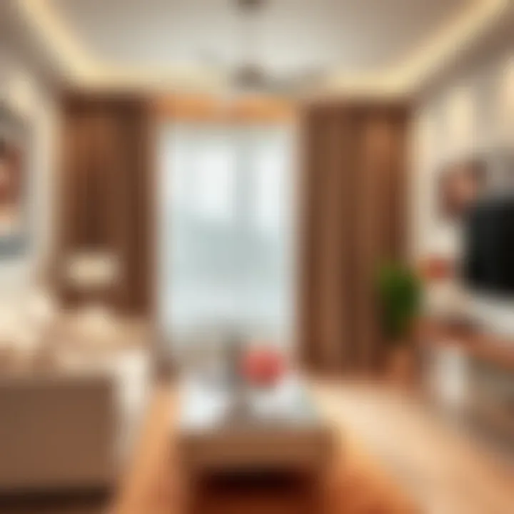 Elegant living room with stylish curtains