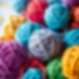 Colorful paper yarn balls arranged aesthetically
