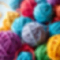 Colorful paper yarn balls arranged aesthetically