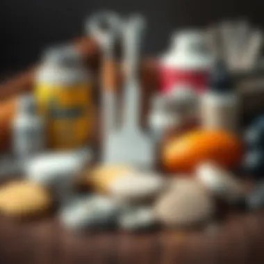 Various silver polishing materials arranged neatly