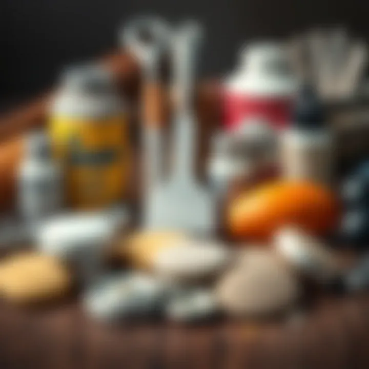 Various silver polishing materials arranged neatly