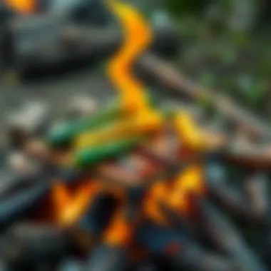 Sizzling grilled vegetables over a campfire