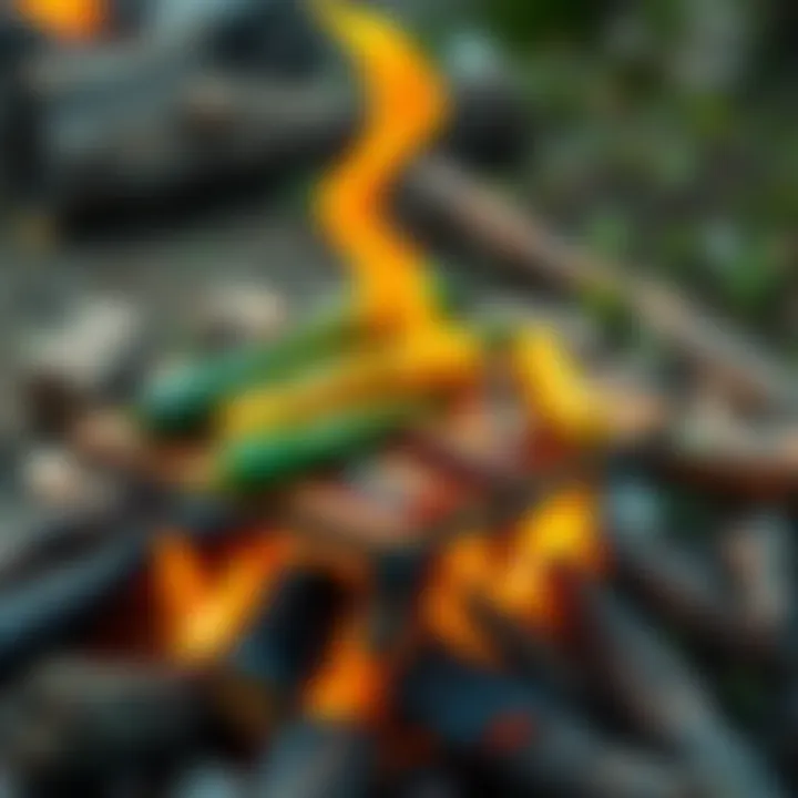 Sizzling grilled vegetables over a campfire