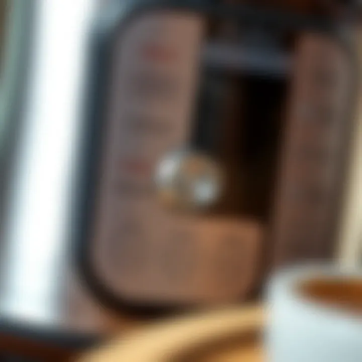 Close-up of the electric pressure cooker controls