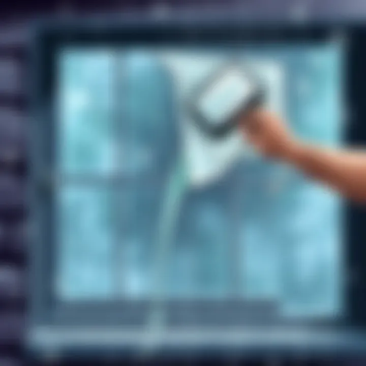 Protective coating being applied to a window