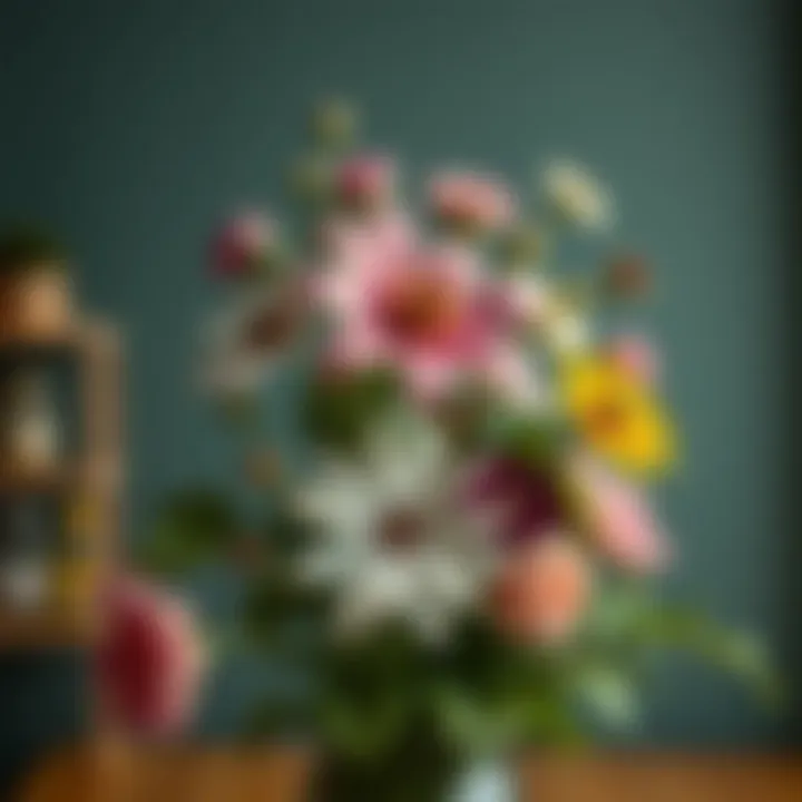 A creative flower arrangement made from recycled materials