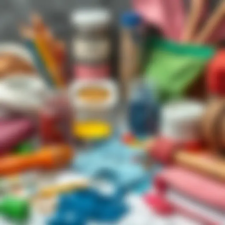 An artistic arrangement of color theory materials