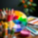 A vibrant color wheel showcasing harmonious color combinations