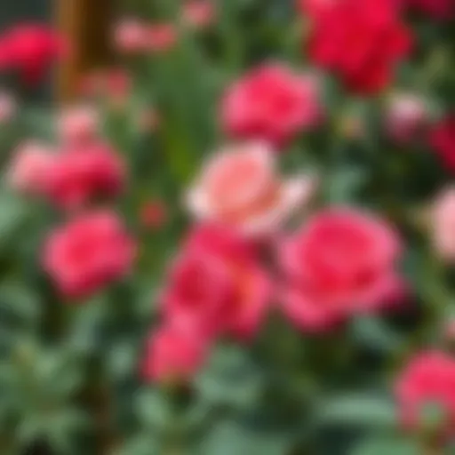 Lush rose garden in full bloom