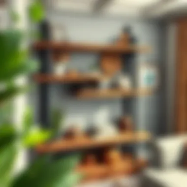 Rustic wooden shelves adding charm to a living space