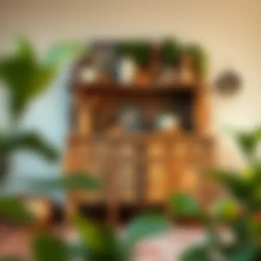 A decorated rustic dresser with personal touches and accessories