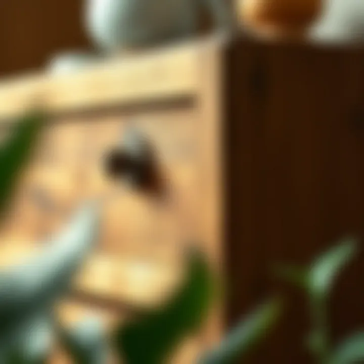 Close-up of the natural textures and finishes of a rustic dresser