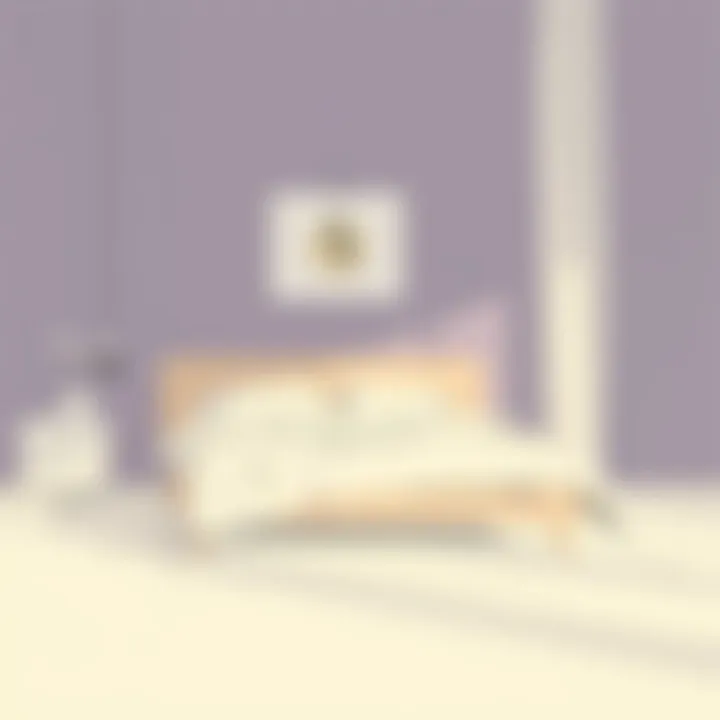 Calming Color Palette A calming color palette that enhances the tranquility of a minimalist bedroom.