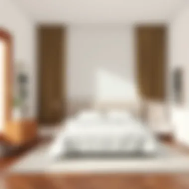 Elegant Bedroom Layout An elegant display of a simple yet functional bedroom layout.