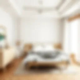 A serene minimalist bedroom featuring neutral tones and natural materials.