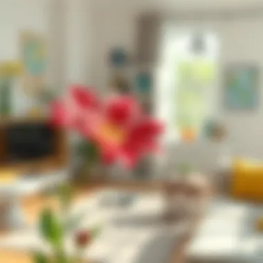 Sailflower in a Bright Setting Vibrant sailflower in a bright living room