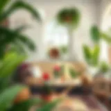 Vibrant indoor plants arranged aesthetically in a cozy living room setting