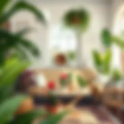 Vibrant indoor plants arranged aesthetically in a cozy living room setting