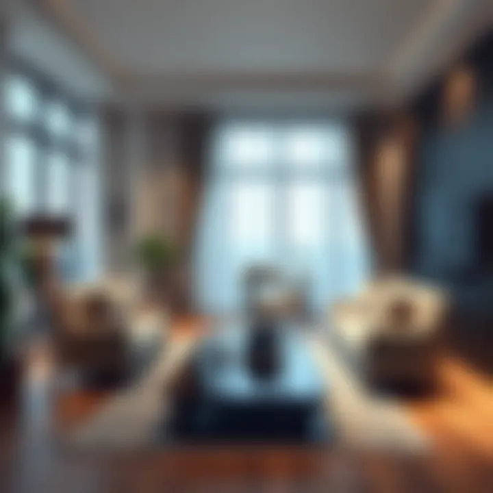 Elegant living room with modern decor elements