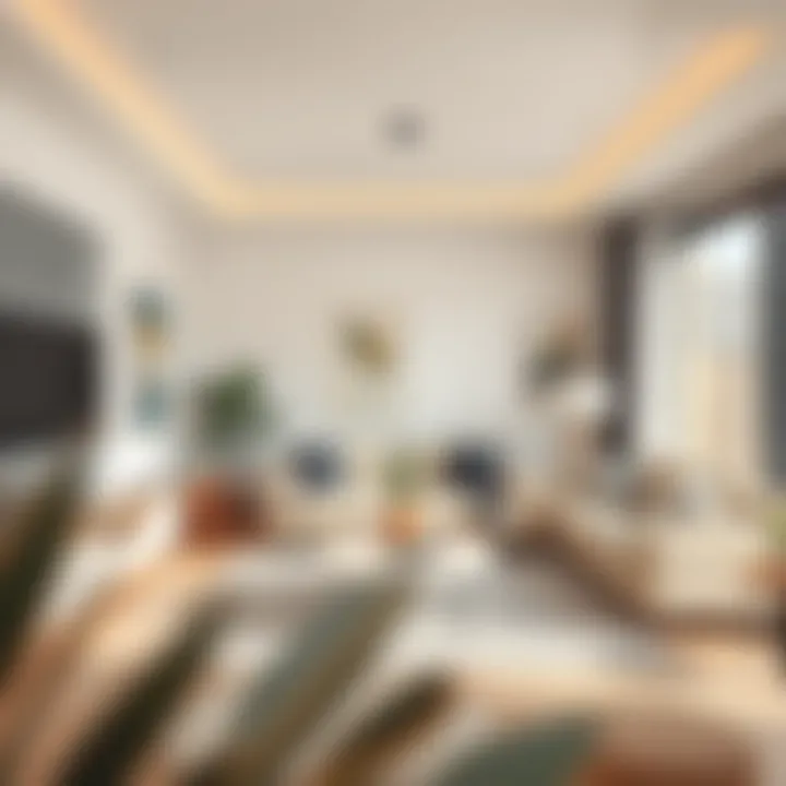 A minimalist living room featuring open space and simple decor elements.