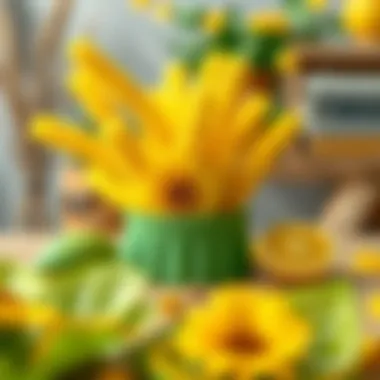 DIY project using yellow and green materials creatively