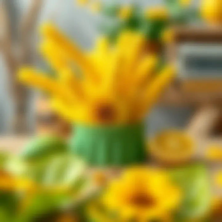 DIY project using yellow and green materials creatively